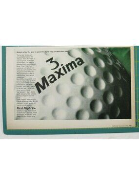 Print Ad First Flight 3 Maxima Golf Balls 1969 Chattanooga Tennessee Pro Shop AD